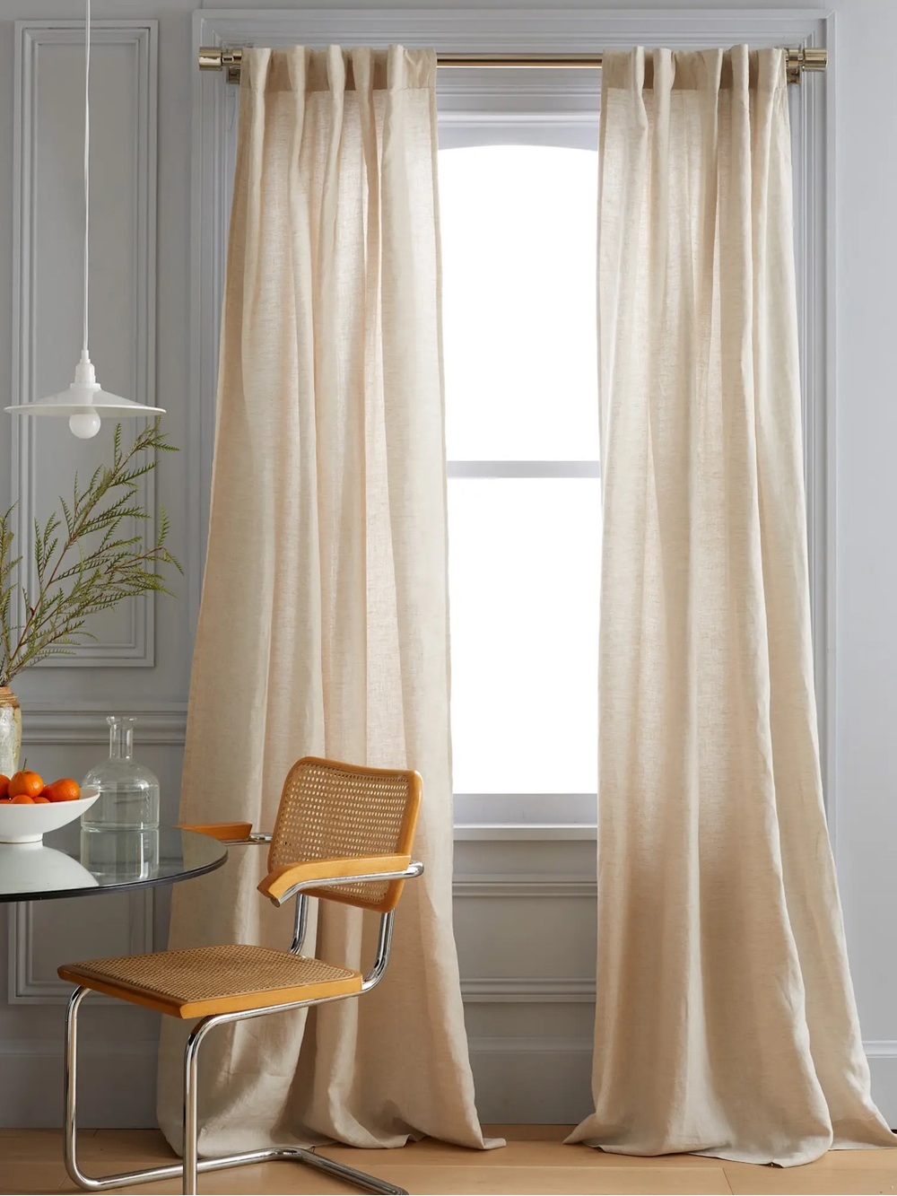 QUINCE Set Of 2 48x84 European Linen Curtains Flax 0062